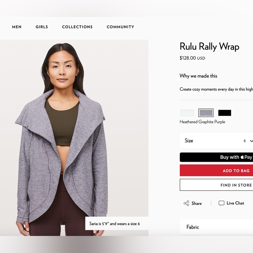 Lululemon Rulu Rally Wrap - Picture 3 of 9